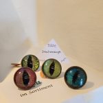 Drachenaugen - Hinter Glas Malerein - als verstellbarer Ring